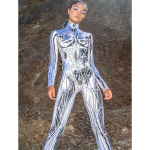 Dance Costume Small Adult Blue Space Badinka Musical Theater